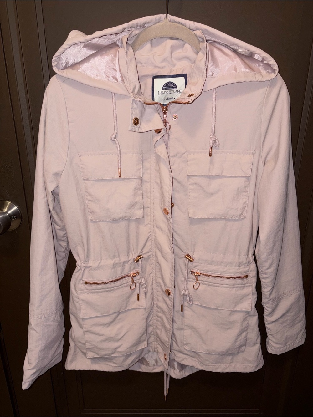1 Sunset Lane Light Pink Hooded Anorak Jacket - Women's Casual Coat size S